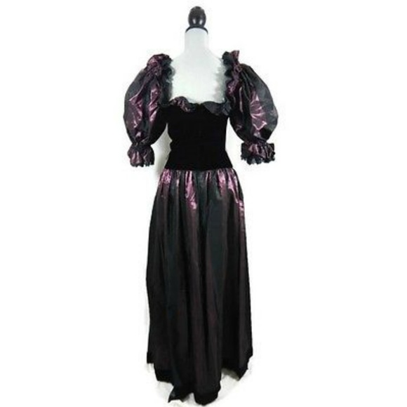 Vintage Goth Steampunk 80s Prom Dress Cosplay - Picture 5 of 7